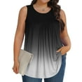 thumbnail image 1 of Sriper Sleveless Shirts for Women Work Casual,Plus Size T Tank Tops for ,Crew Neck Blouses Solid Color,Summer Clothes Pullover,Blusas Para Mujer,Check Out,Black 4X, 1 of 6