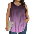 thumbnail image 1 of Sriper Sleveless Shirts for Women Work Casual,Plus Size T Tank Tops for ,Crew Neck Blouses Solid Color,Summer Clothes Pullover,Blusas Para Mujer,Check Out,Wine XL, 1 of 6