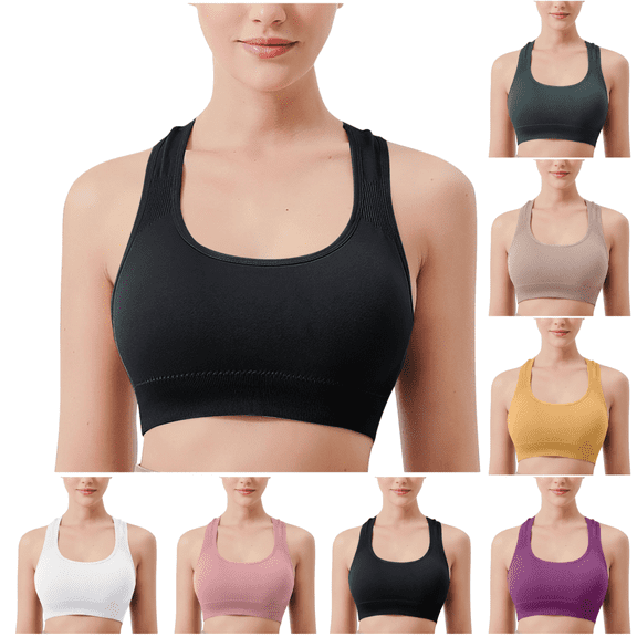 Sriper Sport Bras for Large Breasted Women No Underwire,Front Closure Padded Push Up Wireless Workout Bralette Plus Size, Parade Bra,Black XL