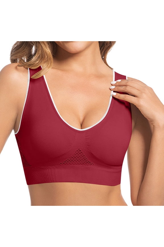 Sport Bras for Large Breasted Women No Underwire Plus Size, Bra,Red 4X