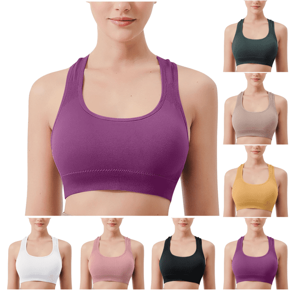 Sriper Sport Bras for Large Breasted Women,Wireless Workout Bralette Support, Brasieres Para Mujer Levanta Busto,Purple XL
