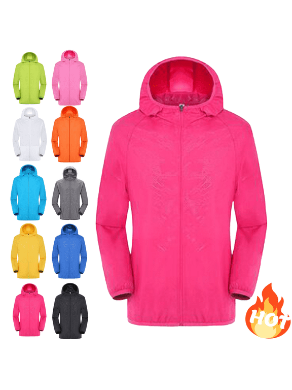 Lightweight Raincoat Women Plus Size Windproof Water Resistant Sports Quick-Dry Jackets for Hiking Outdoor Activities Red,XXXL