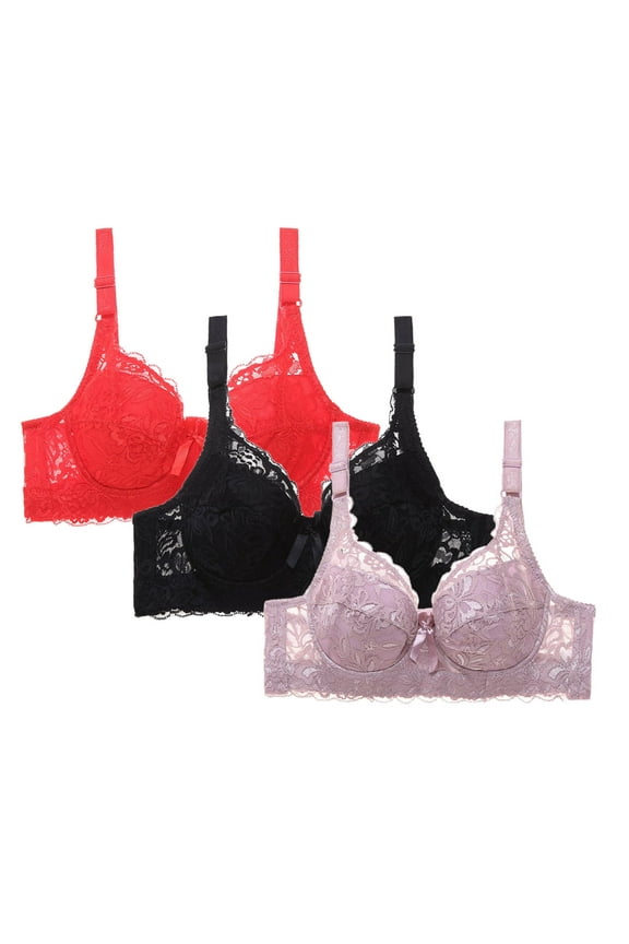 Wireless Bras for Large Breasted Women 3 Pack,Cotton Wireless Bralette Plus Size,Supportive Bras Plus Size,Solid Color Daily Bra Underwear No Rims Sostenes Deportivos Para Mujer,Gray 2X