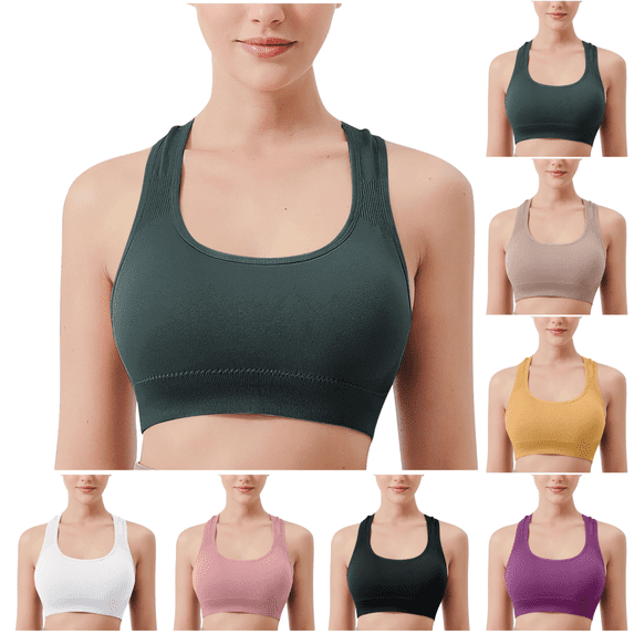Sriper Wireless Sport Bras for Large Breasted Women,Workout Bralette Wireless Front Closure Lightly Padded, Sostenes Deportivos Para Mujer,Green L