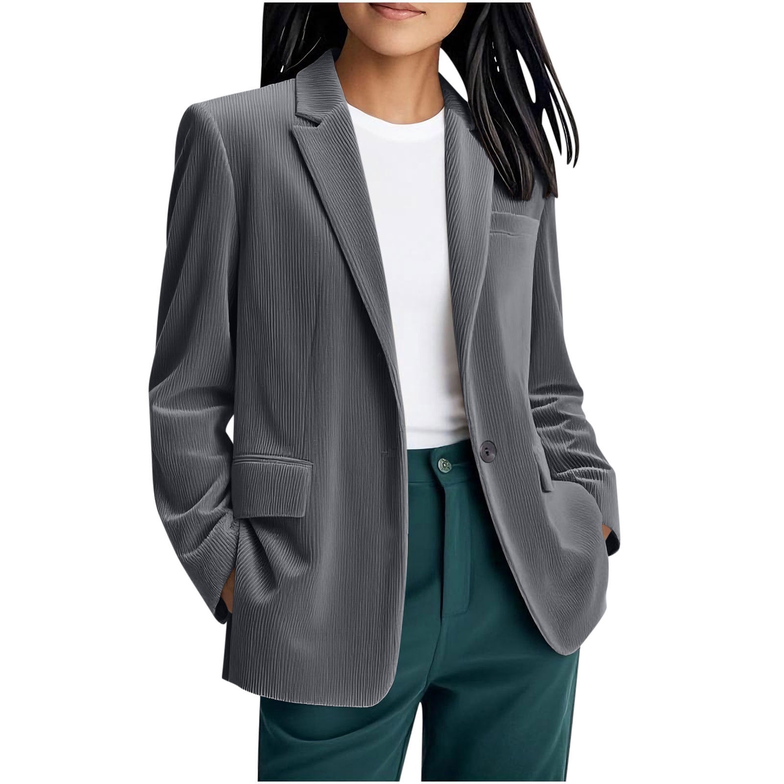 Tailored Women's Blazer with V-Neck and Waist-Cinching Design