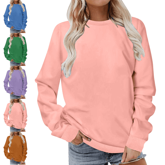 Mifsaly Tunic Sweatshirts for Women 4X Oversized Sweatshirt Round Neck Long Sleeve Casual Pullover Cozy Winter Clothes