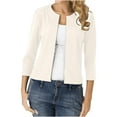 thumbnail image 1 of Sriper Women's Slim Fit 3/4 Sleeve Blazer, Petite Suit Jacket, Interview Outfits, Business Casual Coat, Fall Office Wear for Women Chamarras Para Mujer White L, 1 of 7