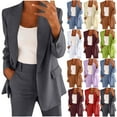 thumbnail image 1 of Sriper Women's Suit Jacket Set, Solid Color Long Sleeve Blazer with Pants, Business Casual Outfits, Cute Office Wear, Fall Matching Work Trajes Para Mujer Dark Gray 5X, 1 of 6