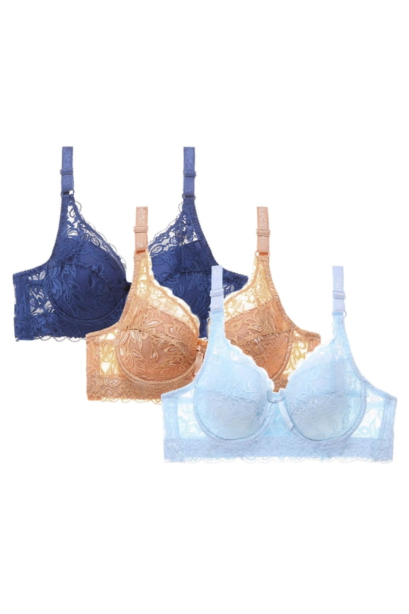 Women's Underwear and Bras Seamless 3 Pack,Cooling Bras Plus Size,Wireless Bralette Set of 4,Everyday Basic Sleeping Bra Brasieres Para Mujer,Navy 3X
