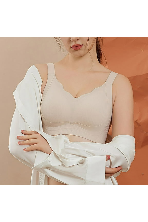 Women's Underwear and Bras Sport,Supportive Bras,Wireless Bralette No Padding,Solid Color Daily Bra Underwear No Rims Sostenes Deportivos Para Mujer,White XL