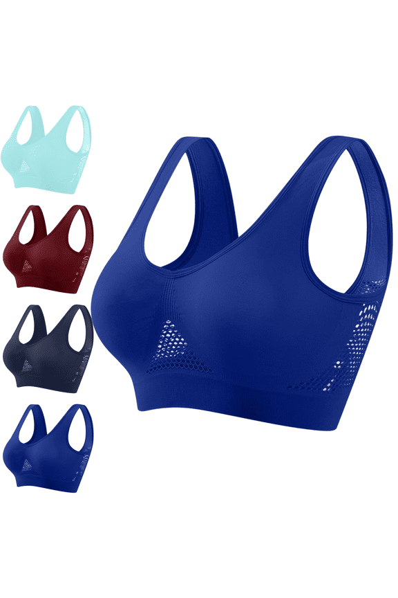 Women's Underwear and Sport Bras Set,Push Up Workout Bralette Back Coverage Strapless, Sostenes Para Mujer Sin Varillas,Dark Blue 4X