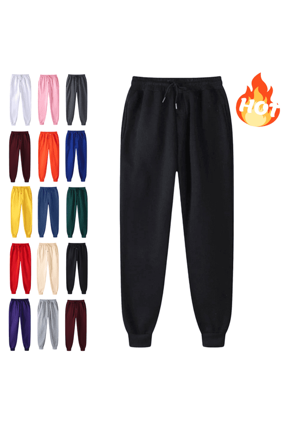 Women's Velvet Lined Winter Sweatpants Plus Size Thermal Joggers with Elastic Waist,Wide Leg Lounge Pants for Running & Fitness Black 5X
