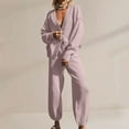 thumbnail image 1 of Sriper Womens 2 Piece Sets Waffled Knit Baggy Comfy Outfits Long Sleeve Drop Shoulder Sweater Cardigan Button Down Lounge Outerwear High Waisted Thermal Wide Leg Pants 2025 Trendy Matching Clothes, 1 of 8