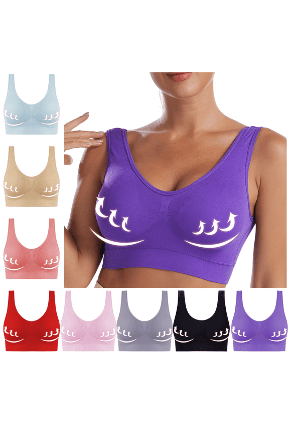 Womens Cotton Sports Bras 46C Supportive Bras No Underwire Everyday Basic Sleeping Bra Sostenes Para Mujer Levanta Busto
