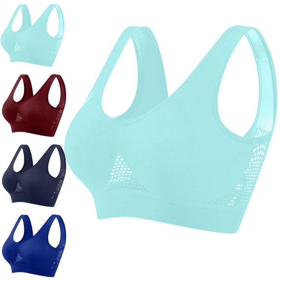 Sriper Womens Cotton Sports Sport Bras 46C,38Dd Workout Bralette Push Up with Back, Sostenes Para Mujer Levanta Busto,Dark Blue 3X