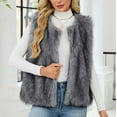 thumbnail image 1 of Sriper Womens Faux Fur Vest Vintage Thermal Sleeveless Jacket Fuzzy Fleece Coat Thick Warm Open Front Outerwear Soild Color Winter Fashion Clothes Casaul Outfits Fit Cold Weather, 1 of 9