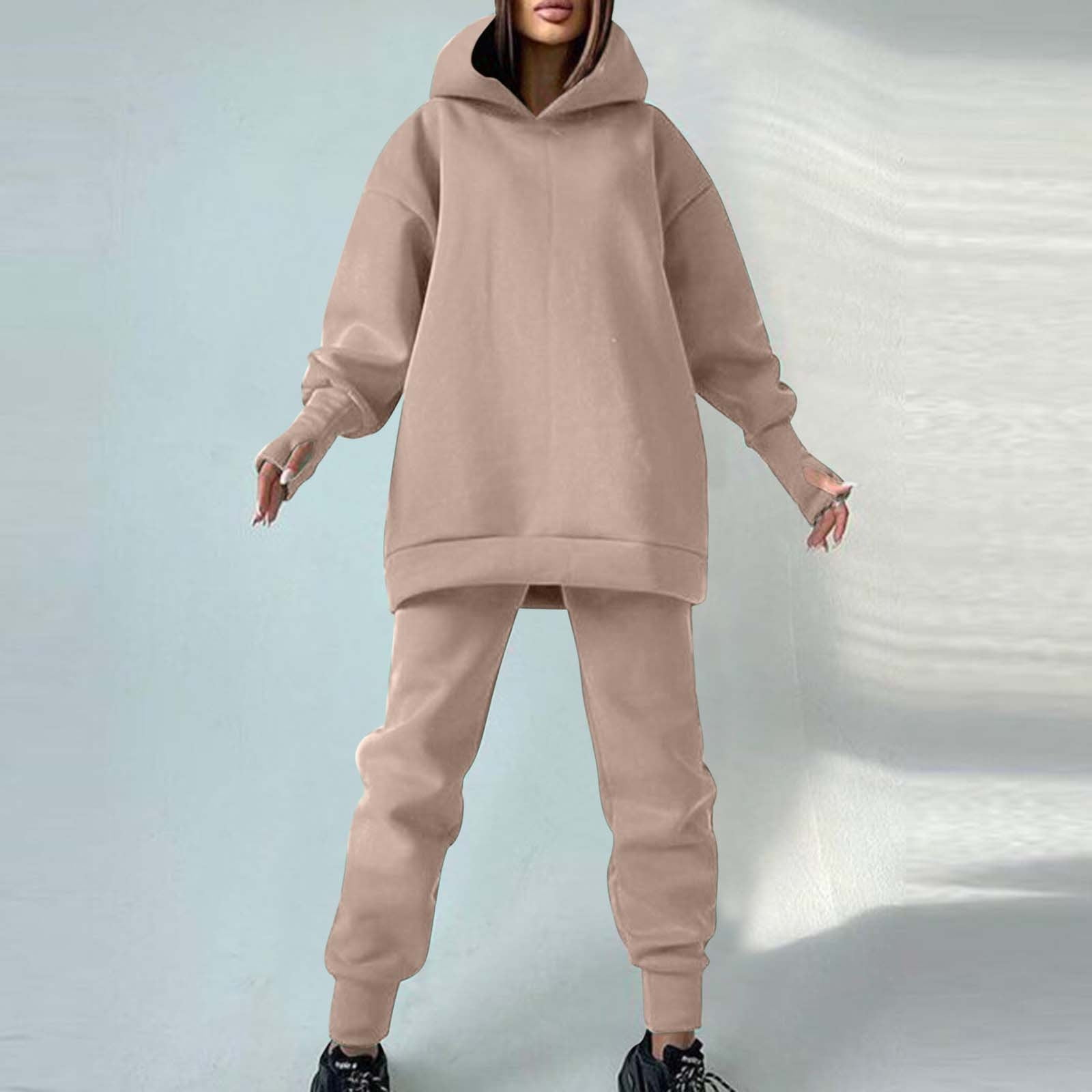Sriper Womens Lounge Sets Cotton 2 Piece Outfits Oversized Drop ...