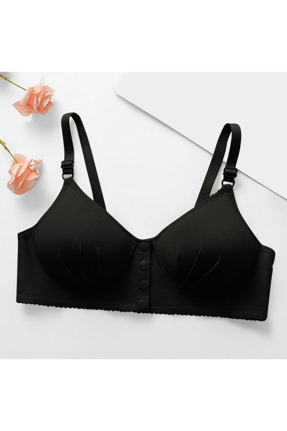 Womens Plus Size Bra,Bralette Wireless Plus Size,Cooling Bras,Solid Color Daily Bra Underwear No Rims Sujetador Deportivo Para Mujer,Black 3X