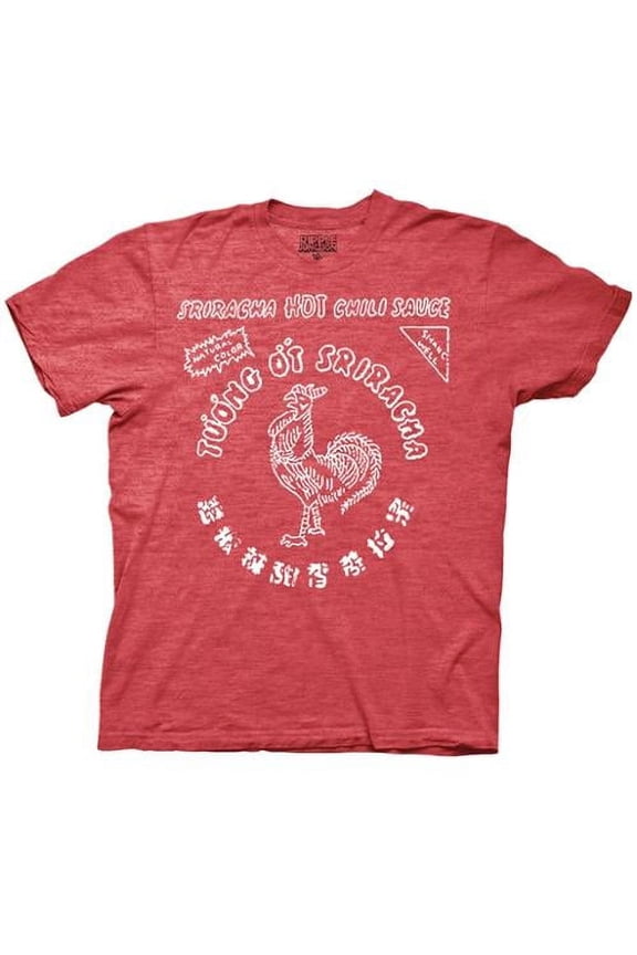 Sriracha Bottle Label Adult T-shirt