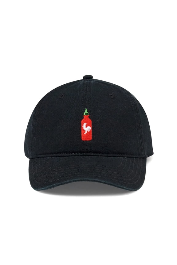 Sriracha Bottle With Chicken Embroidered Adjustable Hat For Men OSFM