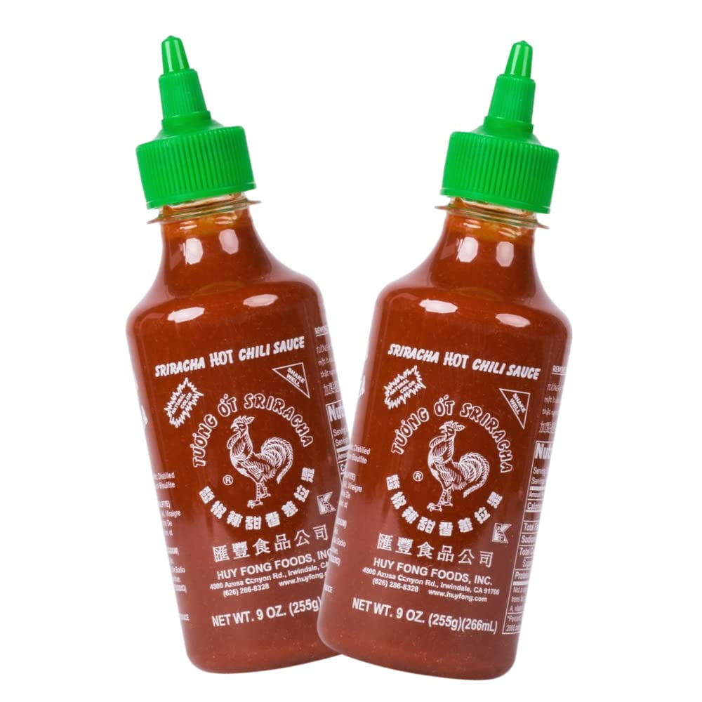 Sriracha Hot Chili Sauce Bottle (2 Pack) -9 Ounce