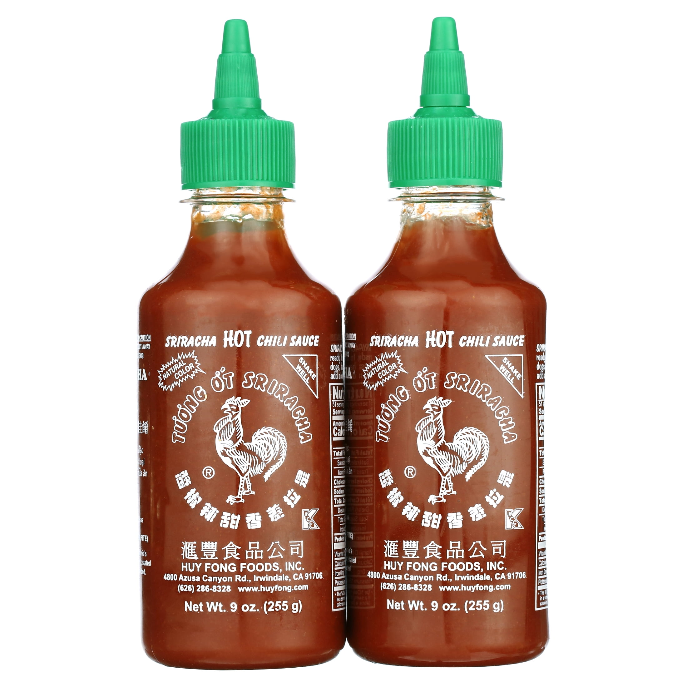 Sriracha Hot Chili Sauce Bottle (2 Pack) -9 Ounce