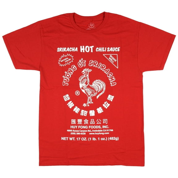 Sriracha Men's Hot Chili Sauce T-Shirt (Red, Large)