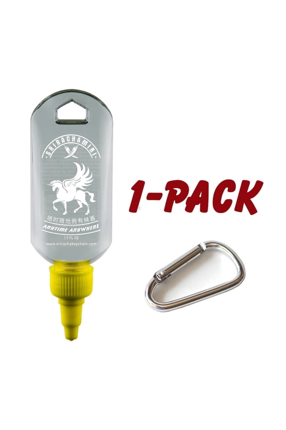 Sriracha Mini Hot Sauce Keychain Bottle 1-Pack, 1.7oz (Sauce Not Included)