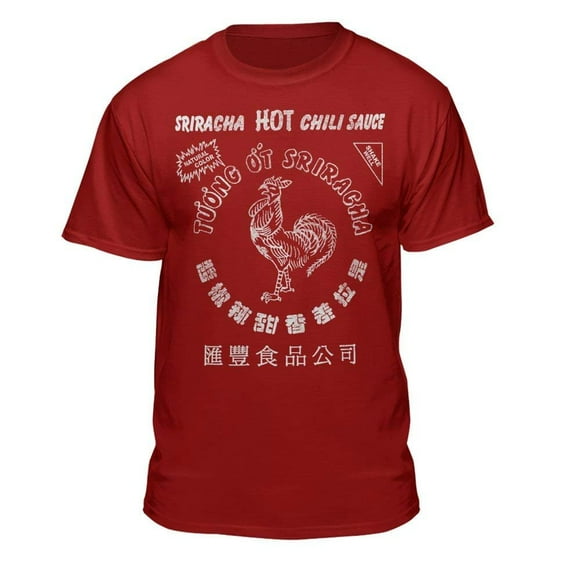 Sriracha Official Hot Chili Sauce Men's Graphic T-Shirt (Medium) Red Heather