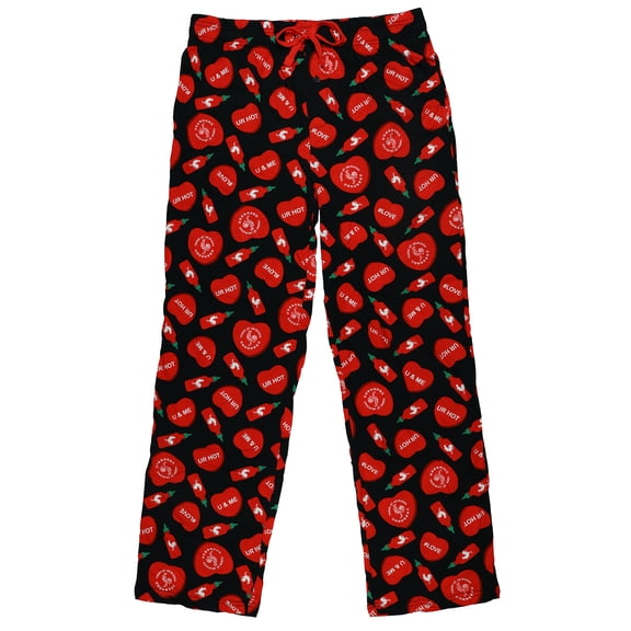 Sriracha Pajamas Men's Spicy Conversation Hearts Adult Lounge Sleep Pants