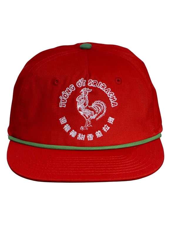 Sriracha Spicy Sauce Rooster Logo Adjustable Snapback Red Hat Embroidered Iconic Hot Sauce Cap