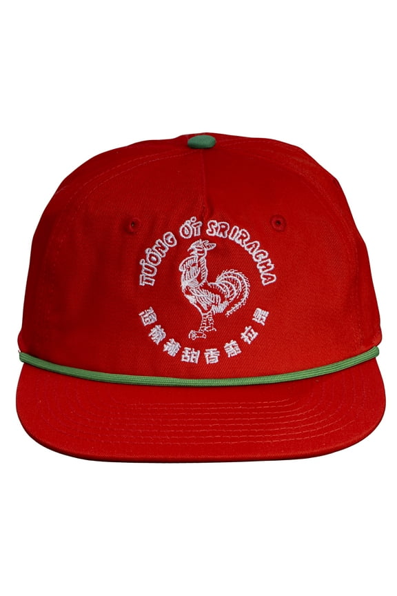 Sriracha Spicy Sauce Rooster Logo Adjustable Snapback Red Hat Embroidered Iconic Hot Sauce Cap