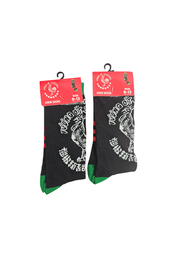 Sriracha Tuong Ot Socks Shoe Size 6-12 Crew Socks Novelty, 2 Pair Bundle