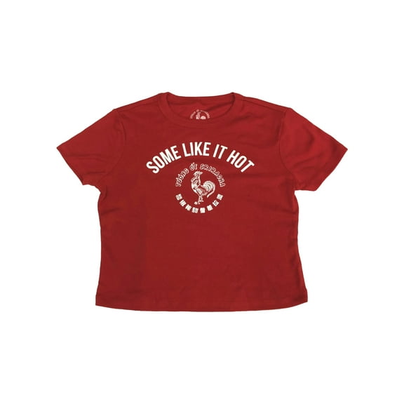 Sriracha Womens Red Semi-Crop Hot Sauce Tee Shirt T-Shirt X-Large