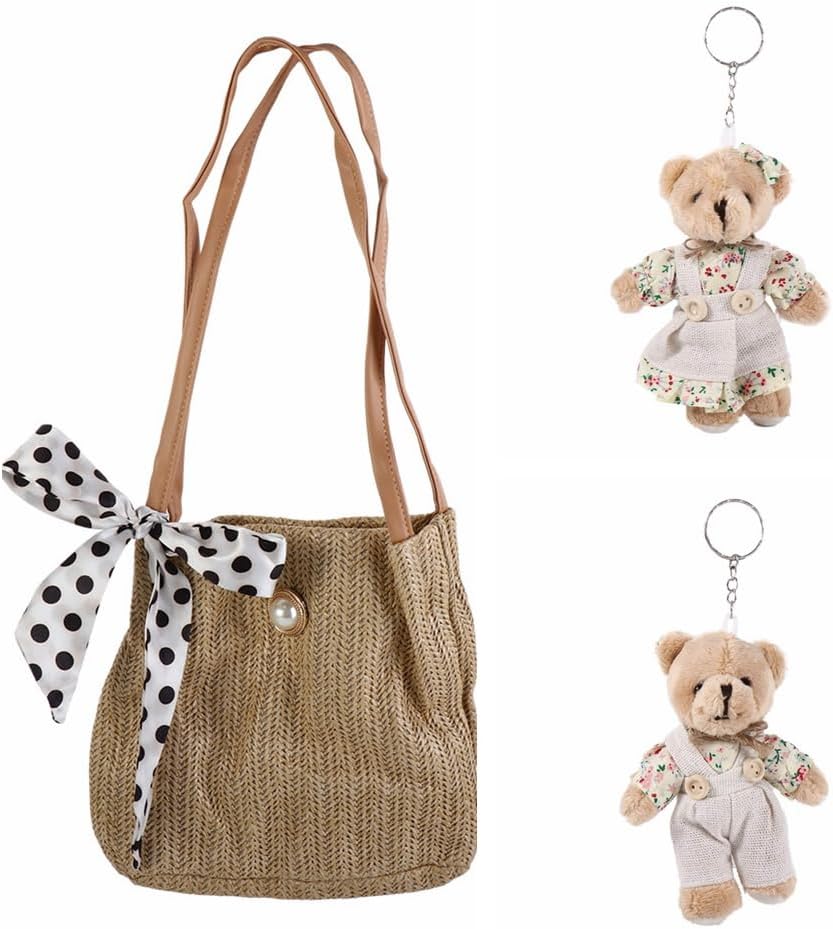 Srix 3pcs/Set Bohemian Woven Bag Portable Cute Korean Vacation Bag With ...