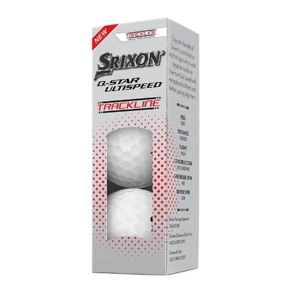 Srixon Q-Star Ultispeed Trackline Golf Balls (Pure White,3pk) 1 Sleeve 2026 NEW