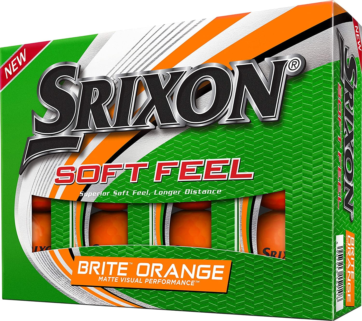 Srixon Soft Feel High Impact Golf Ball, Brite Orange, 1 lb, 12 Pieces