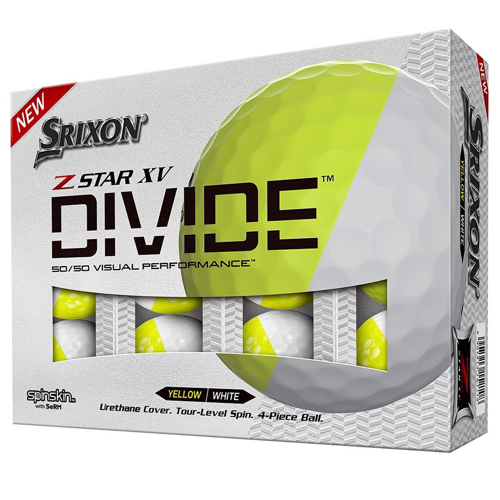 Srixon Z-Star XV Divide Golf Ball White-Yellow Dozen - image 1 of 2