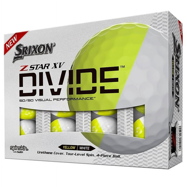 Srixon Z-Star XV Divide Golf Ball White-Yellow Dozen