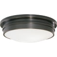 thumbnail image 1 of Srkashlteni Collection Deep Patina Bronze Flushmount Light Fixture with White Frosted Glass Shade - Elegant Ceiling Lighting for Dry/Damp Locations, 1 of 2