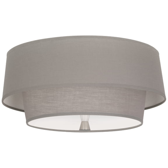 Srkashlteni Collection Flushmount - Nested Fabric Shade Lighting Fixture in Polished Nickel Finish  17-inch Diameter, 60W Max, UL Listed for Dry Locations