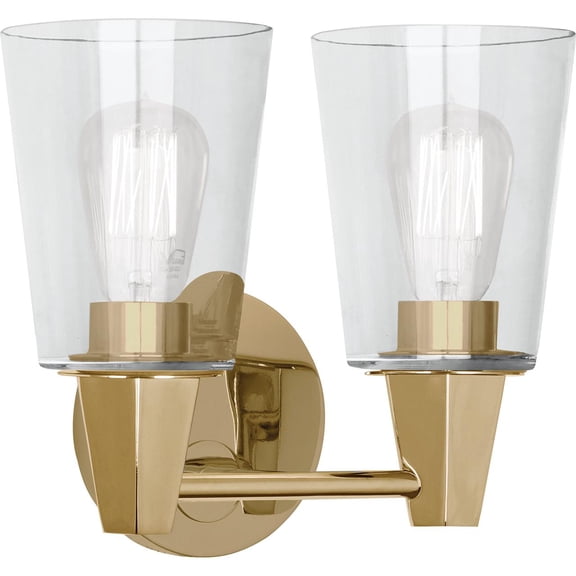 Srkashlteni Modern Brass Wall Sconce | 19th Century Inspired Clear Glass Lighting Fixture | E26 Medium Socket | Adjustable for Dry or Damp Locations