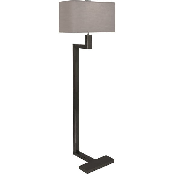 Srkashlteni Modern Floor Lamp with Deep Patina Bronze Finish and Rectangular Smoke Gray Shade - 53.25 LED & Dimmable Lighting Fixture for Home Decor