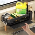 thumbnail image 1 of Srofufon Kitchen Rust Resistant Sink Caddy with Removable Brush Holder and Drain Tray, Black, 1 of 7