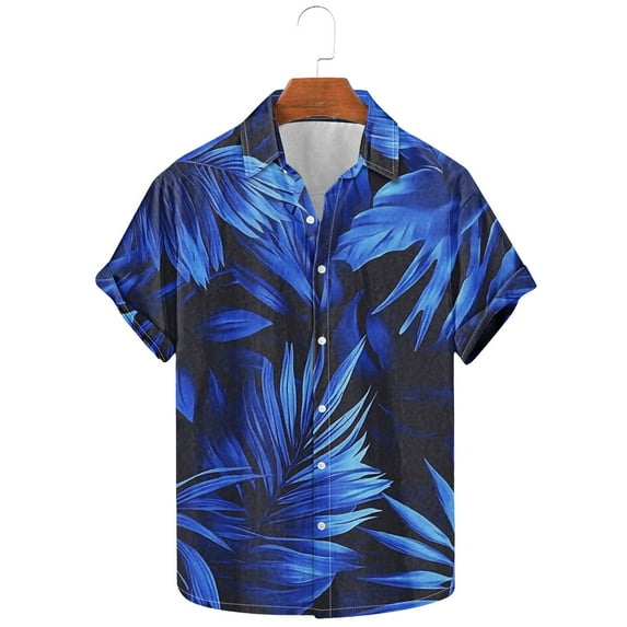 Srogem Hawaiian Shirt for Men Short Sleeves Printed Casual Button Down Summer Beach Dress Shirts Casual Holiday Tops