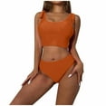 thumbnail image 1 of Srogem High Waisted Bikini Sets for Women Two Piece Tummy Control Swimsuits Sporty High Cut Bathing Suit, 1 of 6