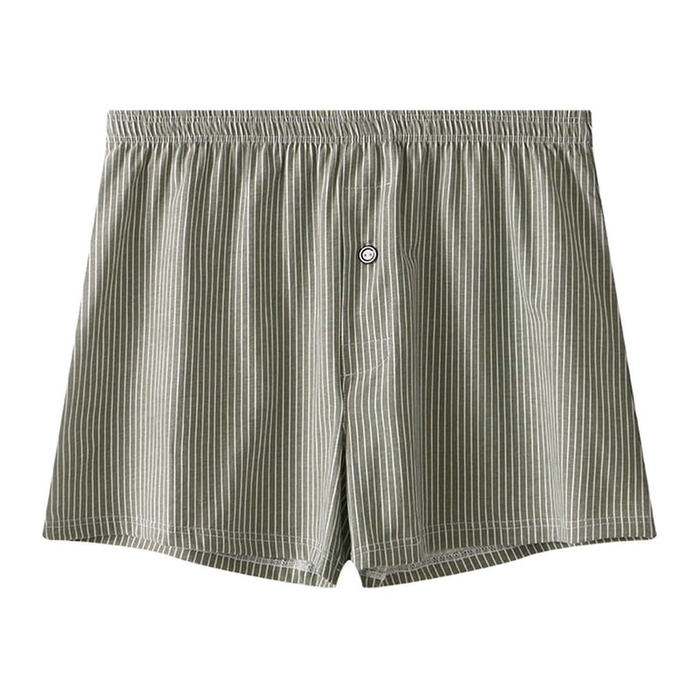 SEAUR Men's Cotton Boxer Shorts – Soft, Breathable Striped Trunks For Lounging & Sleep (Low Rise)