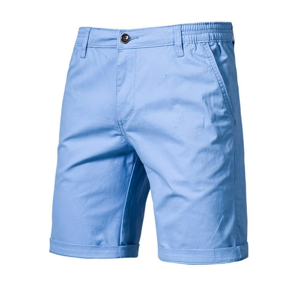 Srogem Men's Casual Shorts Flat Front Shorts Elastic Waist Summer Beach Shorts Stretch Slim Fit Short Pants