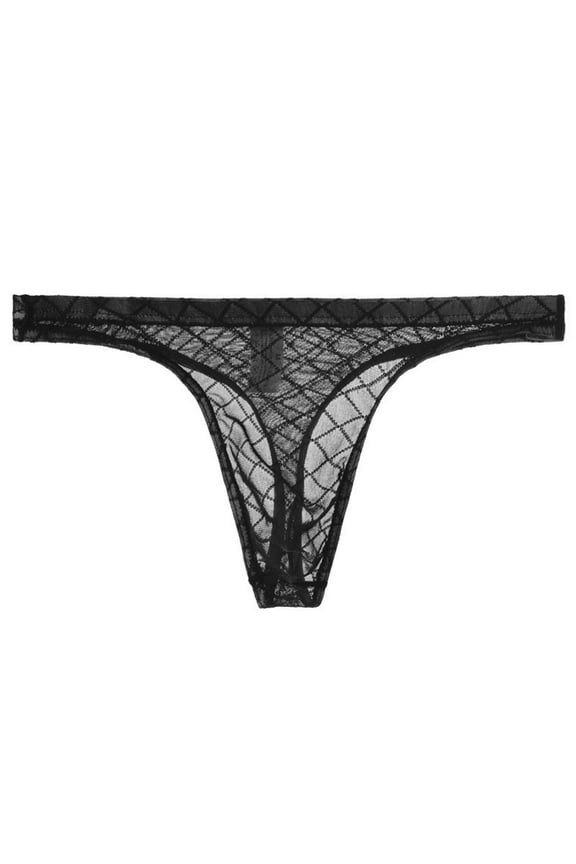 Mesh Sheer Lace Thongs for Women - Lace Trim and Fabric, Comfortable Underwear Sexy T Back Thong Panties