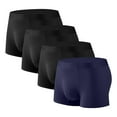 thumbnail image 1 of Srogem Soft Underwear for Men Silk Boxer Briefs Seamless Trunks Underwear Sexy Short Leg Underpants, 1 Pack/Multipack, 1 of 2